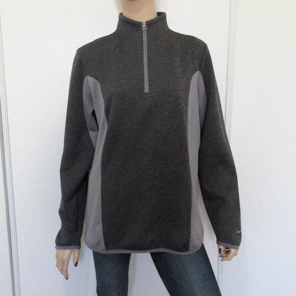 NIKE Top Size Large Gray Dri Fit Pullover 1/4 Zip - Picture 4 of 10